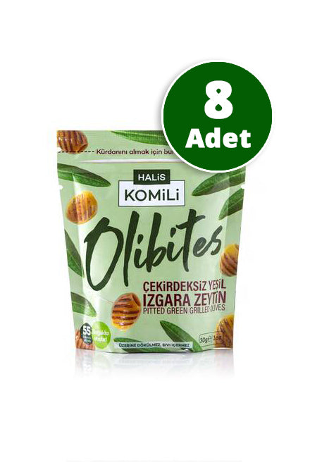 Komili Olibites Çekirdeksiz Izgara Yeşil Zeytin 8x30g