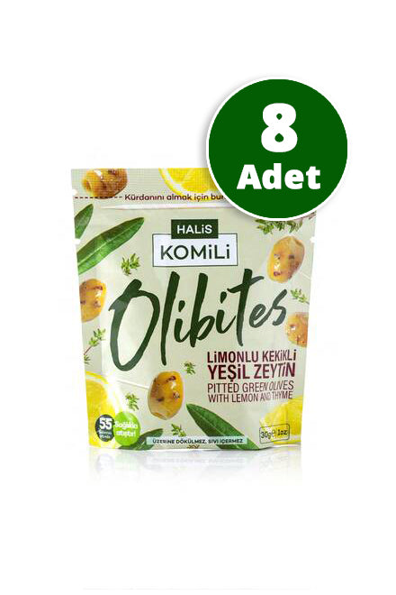 Komili Olibites Limonlu Kekikli Çekirdeksiz Yeşil Zeytin 8x30g