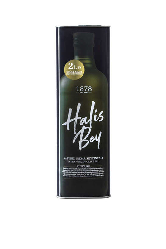 Halis Bey Premium Soğuk Sıkım Natürel Sızma Zeytinyağı 2lt Teneke