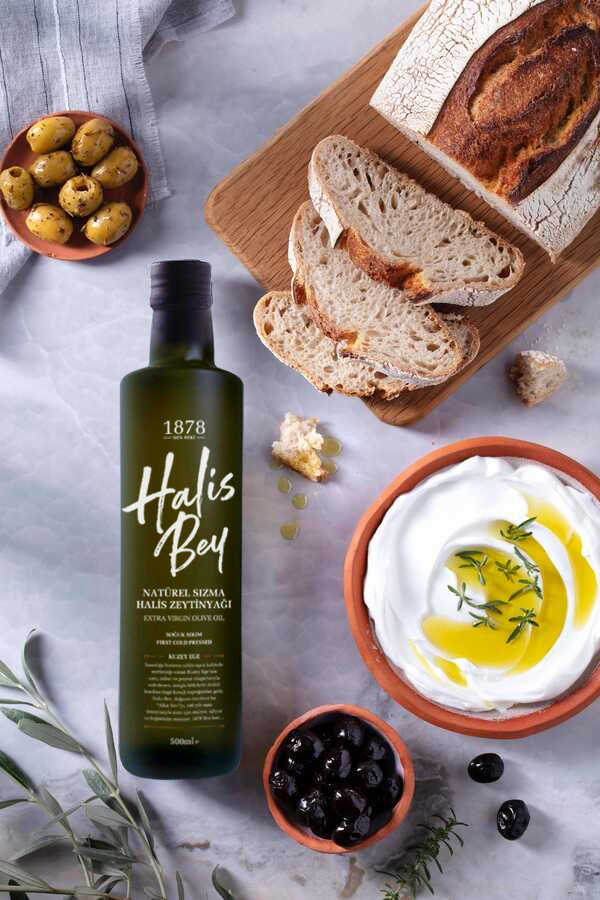 Halis Bey Premium Soğuk Sıkım Natürel Sızma Zeytinyağı 500ml