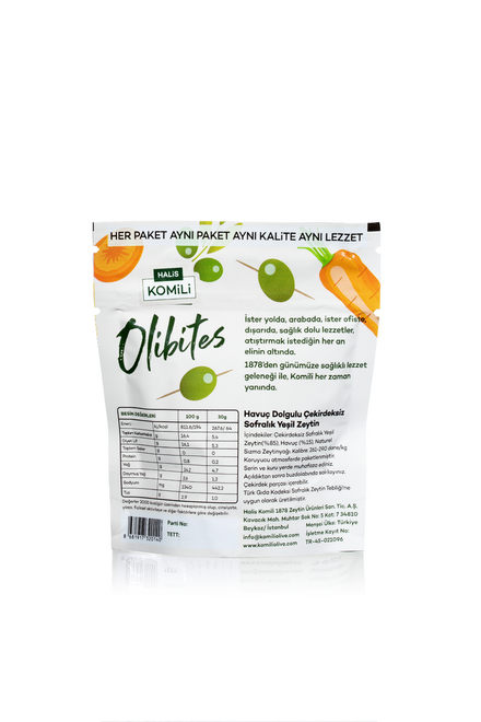 Komili Olibites Havuç Dolgulu Yeşil Zeytin 15x30g