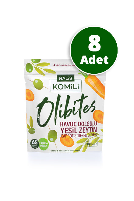 Komili Olibites Havuç Dolgulu Yeşil Zeytin 8x30g