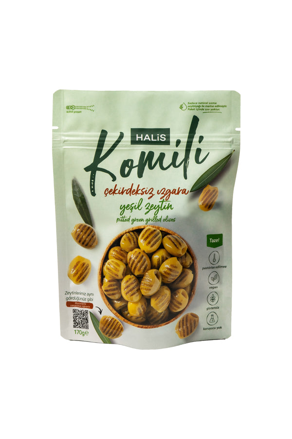 Komili Çekirdeksiz Izgara Yeşil Zeytin 170g