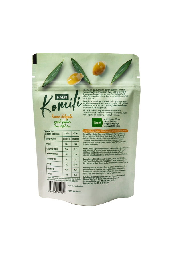 Komili Limon Dolgulu Yeşil Zeytin 170g