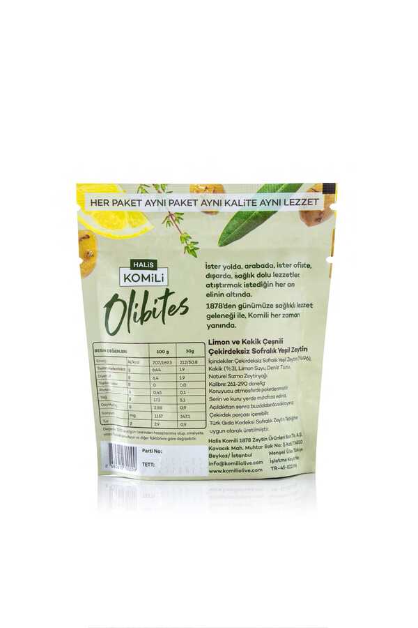 Komili Olibites Limonlu Kekikli Çekirdeksiz Yeşil Zeytin 8x30g