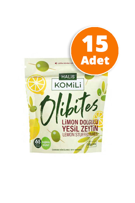 Komili Olibites Limon Dolgulu Yeşil Zeytin 15x30g