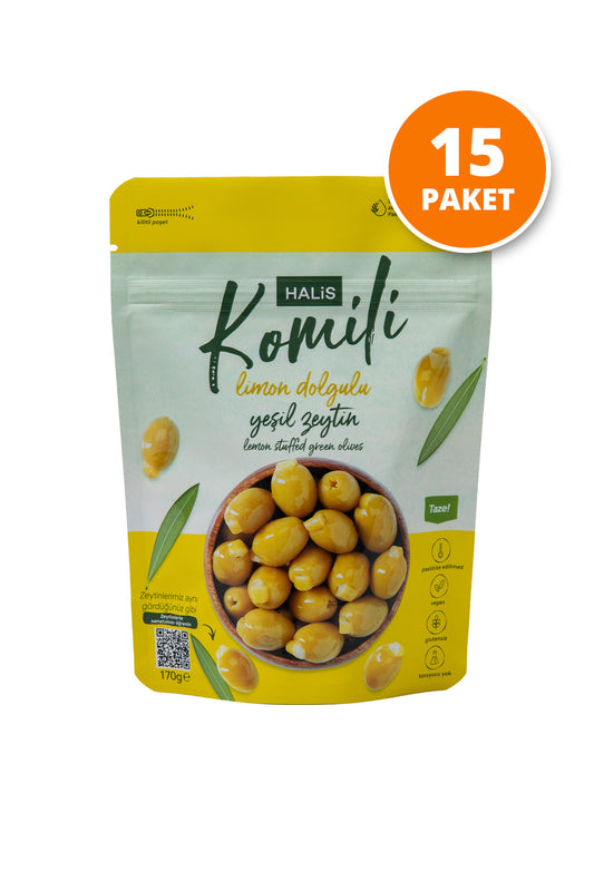 Komili Limon Dolgulu Yeşil Zeytin 15x170g