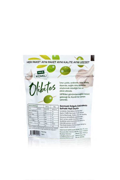 Komili Olibites Sarımsak Dolgulu Yeşil Zeytin 15x30g